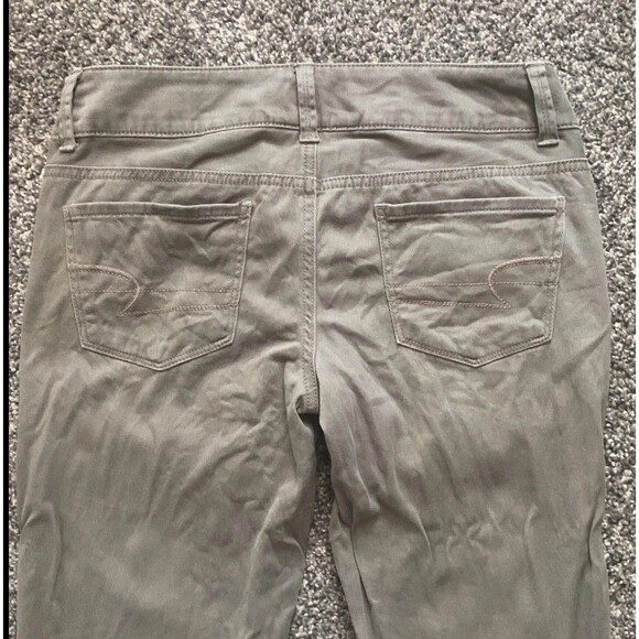 💎AEO Women’s Green Artist Cropped Pants, 90s, Y2K, Stretch, Spring. Size 0 - Picture 9 of 9